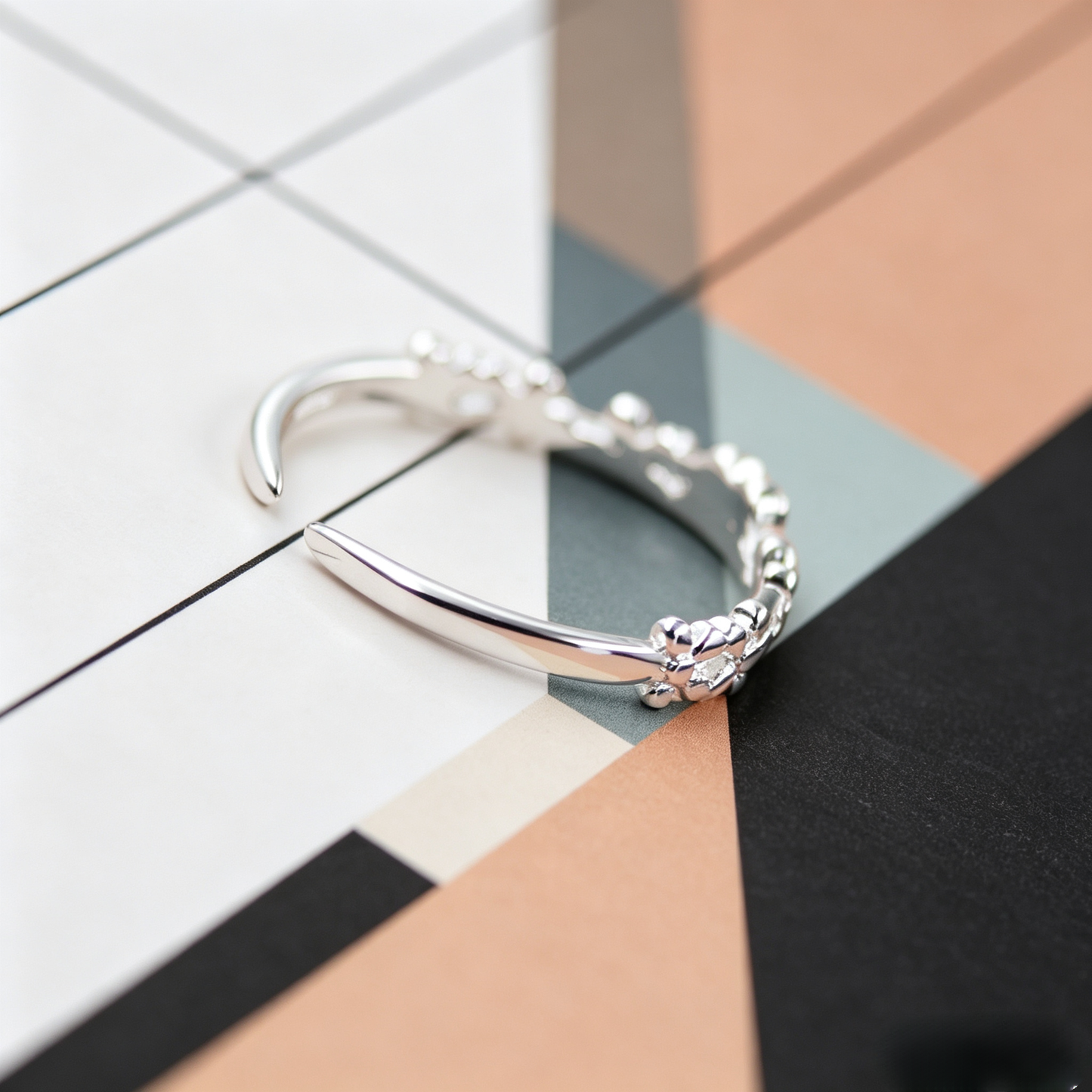 Delicate Floral Open Band Ring