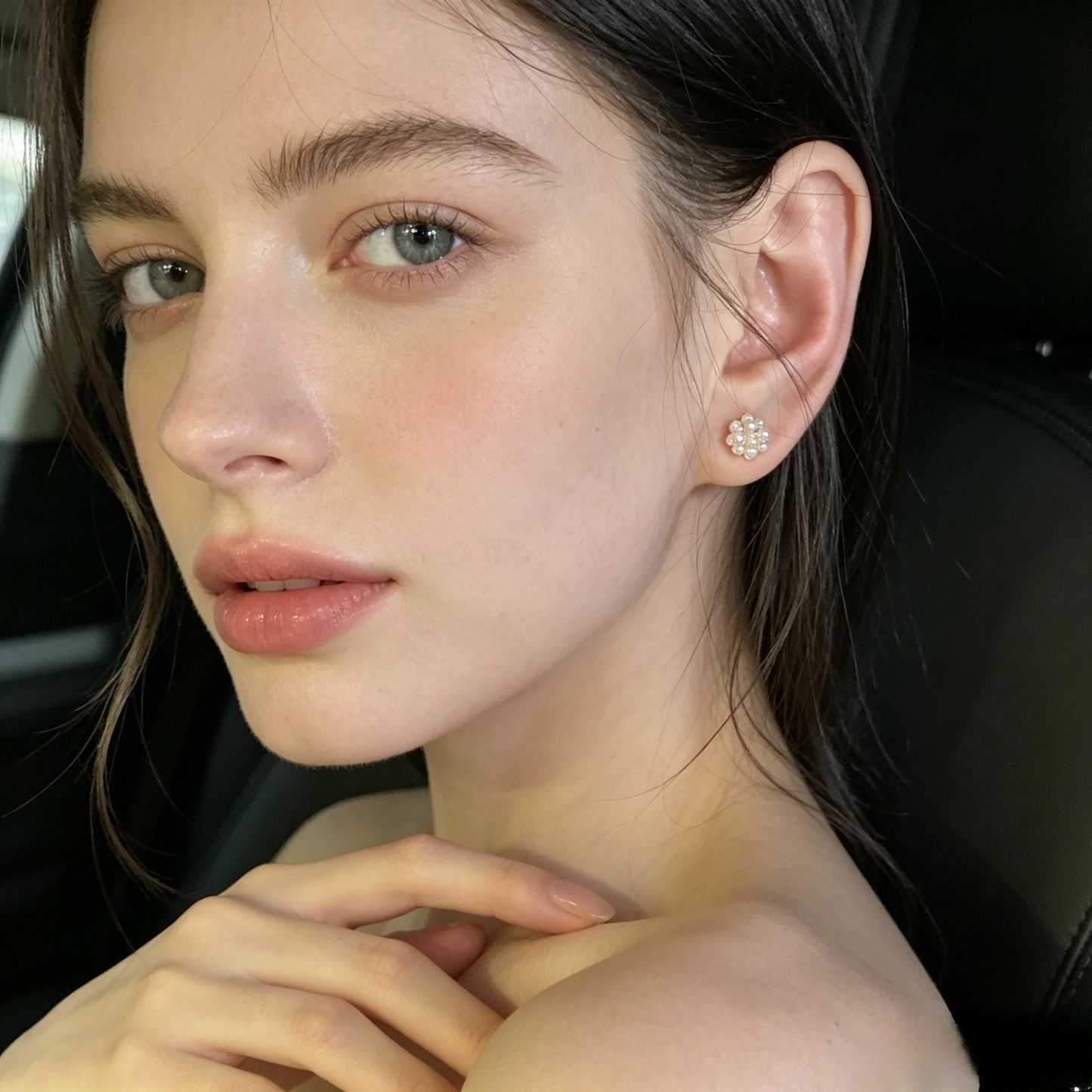 Pearl Blossom Stud Earrings