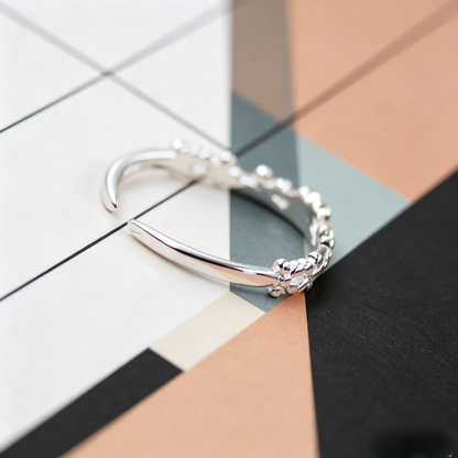 Delicate Floral Open Band Ring