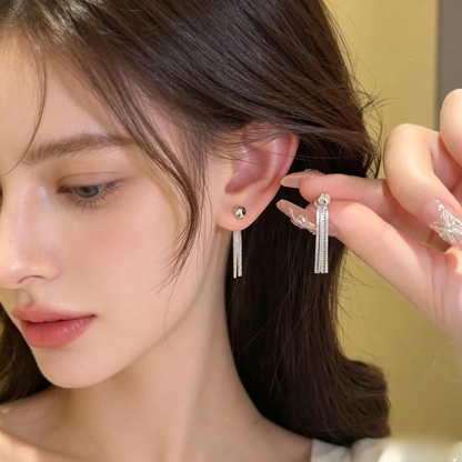 Metallic Tassel Dangle Earrings