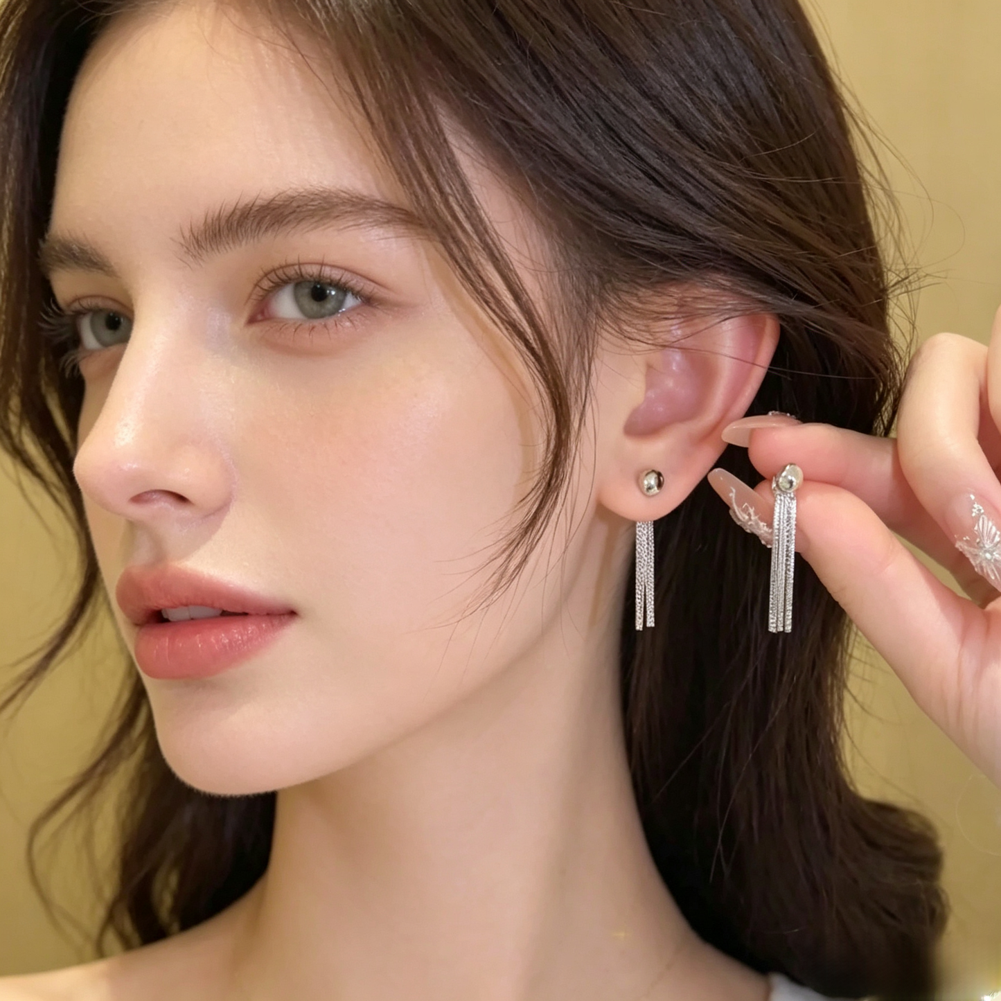 Metallic Tassel Dangle Earrings