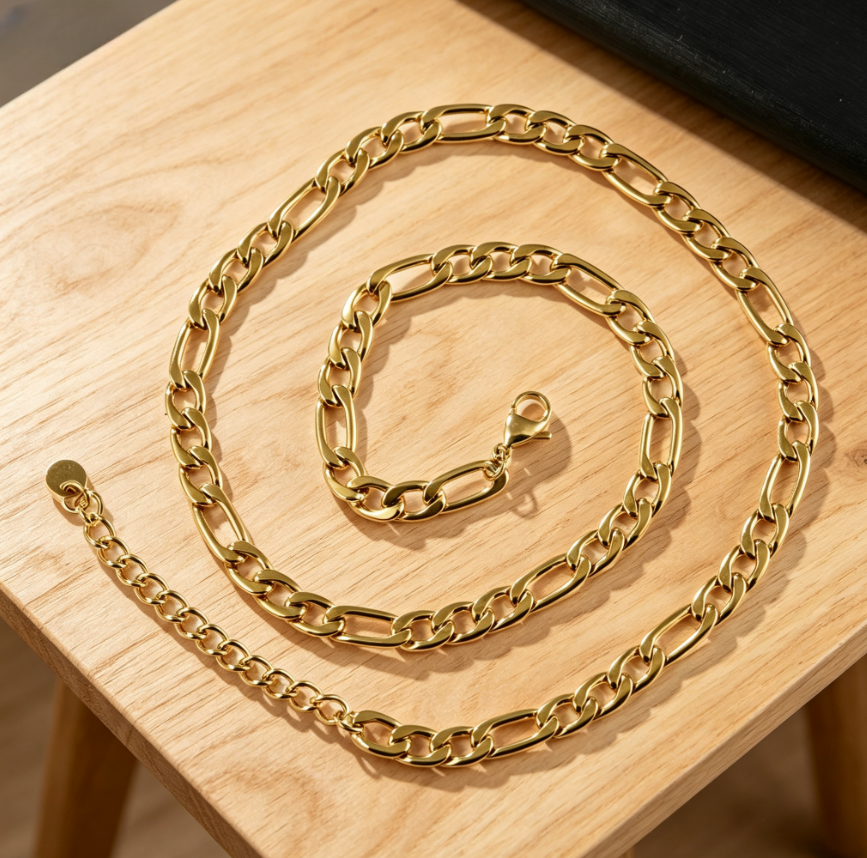 Elegant Classic Metallic Link Chain Necklace