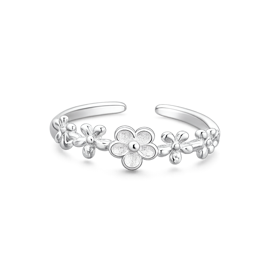 Delicate Floral Open Band Ring