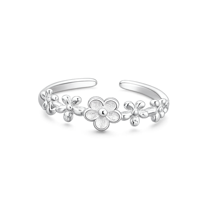 Delicate Floral Open Band Ring