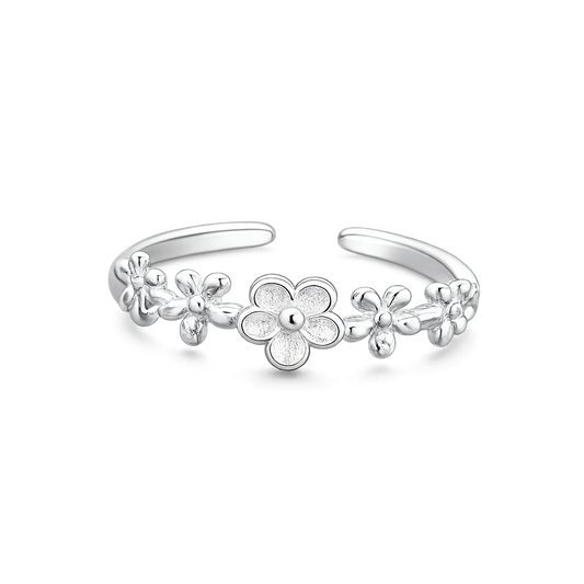 Delicate Floral Open Band Ring