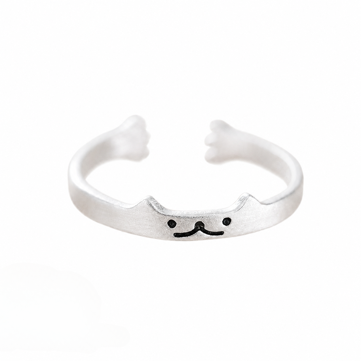 Cute Cat Motif Open Loop Ring