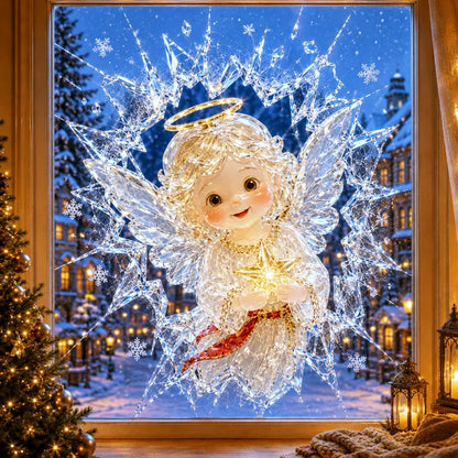 ✨🎄Crystal Christmas Break-In Window Decal — 3D Shattered-Glass Holiday Window Decoration