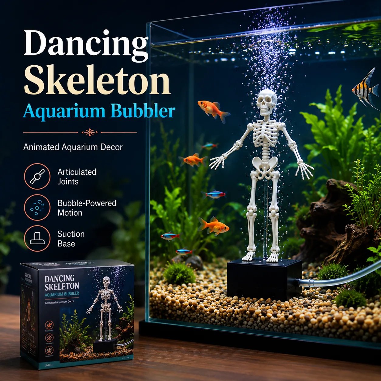 🔥 60% OFF — Dancing Skeleton Aquarium Bubbler