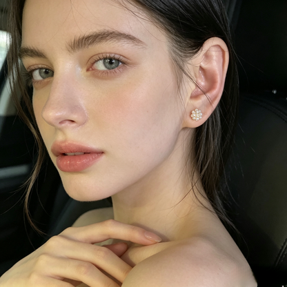 Pearl Blossom Stud Earrings