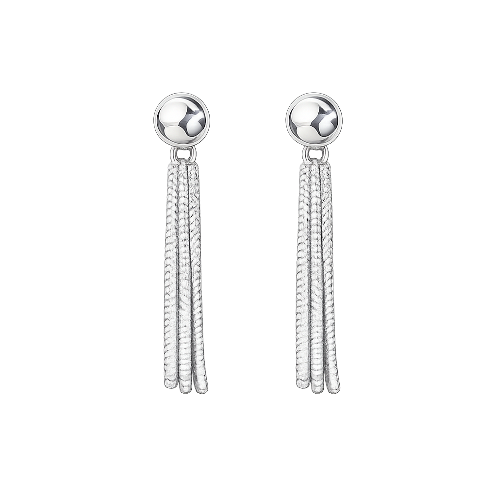 Metallic Tassel Dangle Earrings