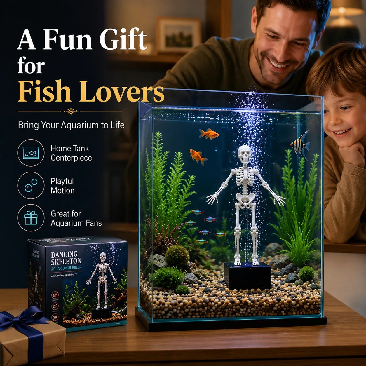 🔥 60% OFF — Dancing Skeleton Aquarium Bubbler