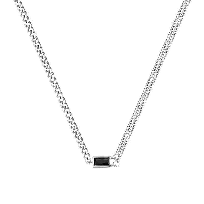 Geometric Square Pendant Necklace