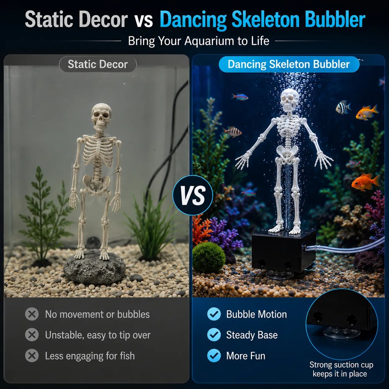 🔥 60% OFF — Dancing Skeleton Aquarium Bubbler