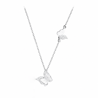 Double Butterfly Pendant Necklace