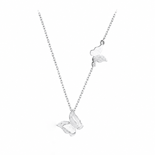 Double Butterfly Pendant Necklace