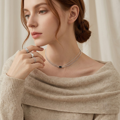 Geometric Square Pendant Necklace