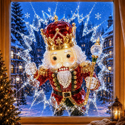 ✨🎄Crystal Christmas Break-In Window Decal — 3D Shattered-Glass Holiday Window Decoration