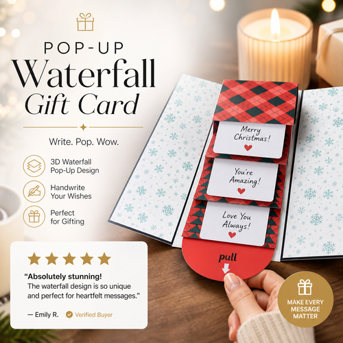 🥳2026 HOT SALE🥳💞50K+ SOLD! 🎁Creative Christmas Waterfall Gift Card Booklet